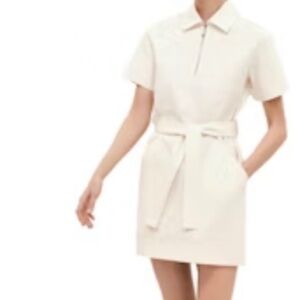 Hermes Zip Up Mini Dress, Cream Size FR 38/US 6